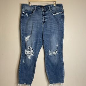 Judy Blue Relaxed Fit Medium Wash Distressed Jeans Size‎ 22W